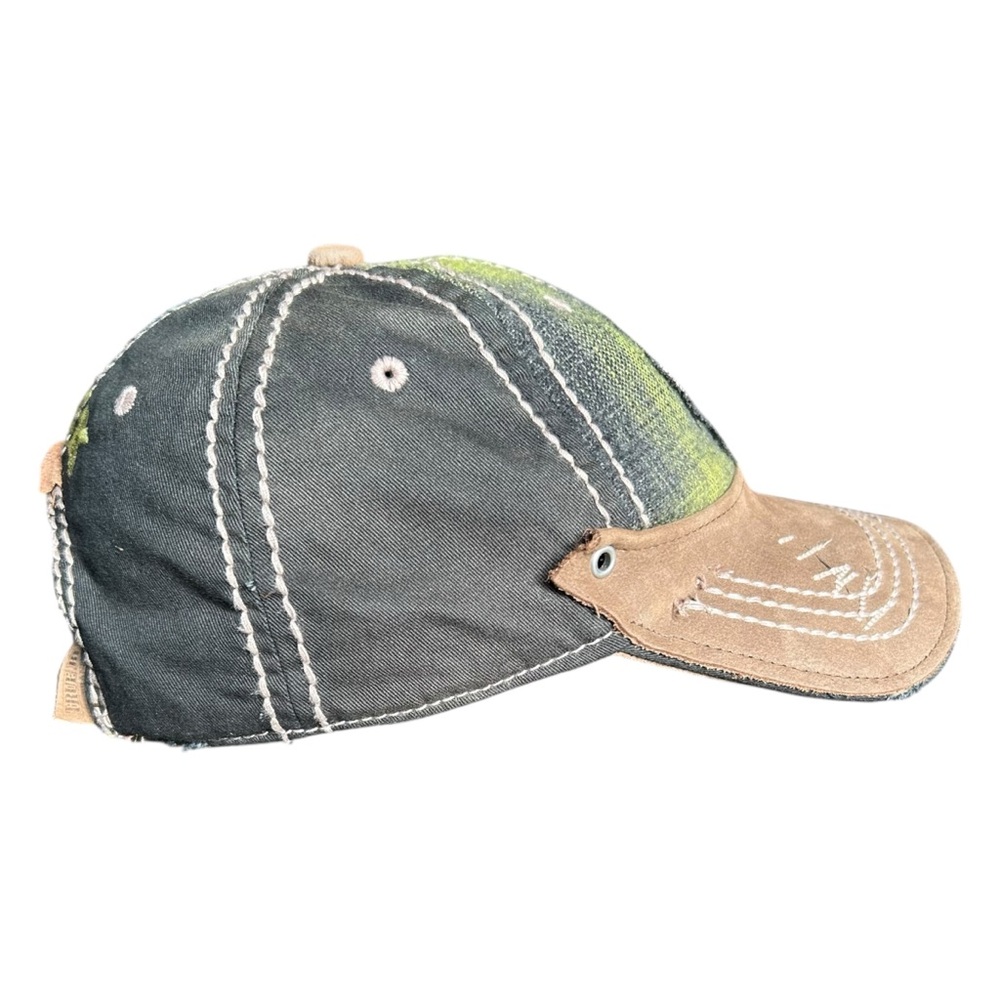 RARE Vintage True Religion Distressed Plaid Trucker Hat Y2K Horseshoe OS - Picture 4 of 14